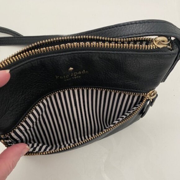 KATE SPADE New York Cobble Hill Tenley Black Pebbled Leather Crossbody Bag Purse - Picture 11 of 14